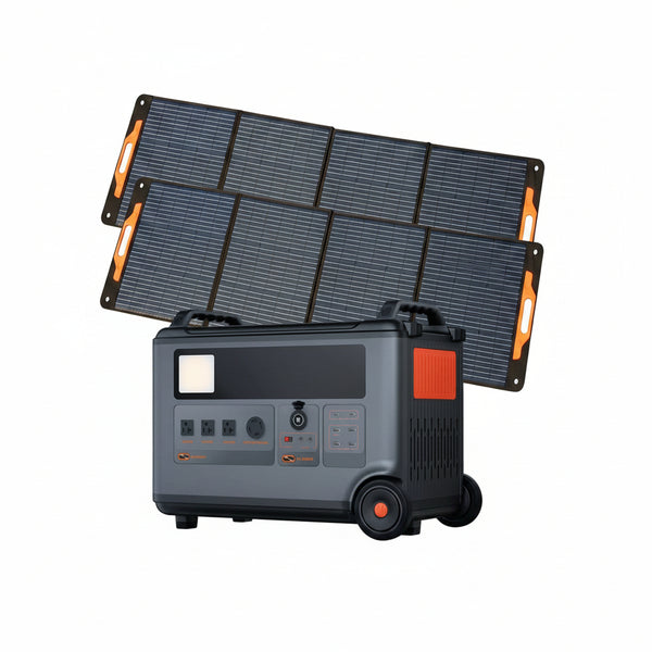 Portable Power Station 6000W with 2X200W Solar Panel, 3600Wh Lifep04 Solar Generator for Home Use, Outdoor Camping, Powermax 6000