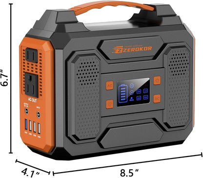 Portable Power Station with Solar Panel 60W,300W Solar Generator with Panels,100W Portable Power Bank 110V AC Outlet Fast Charging External Laptop Battery Pack for Camping Smart Device RV Van Outdoor