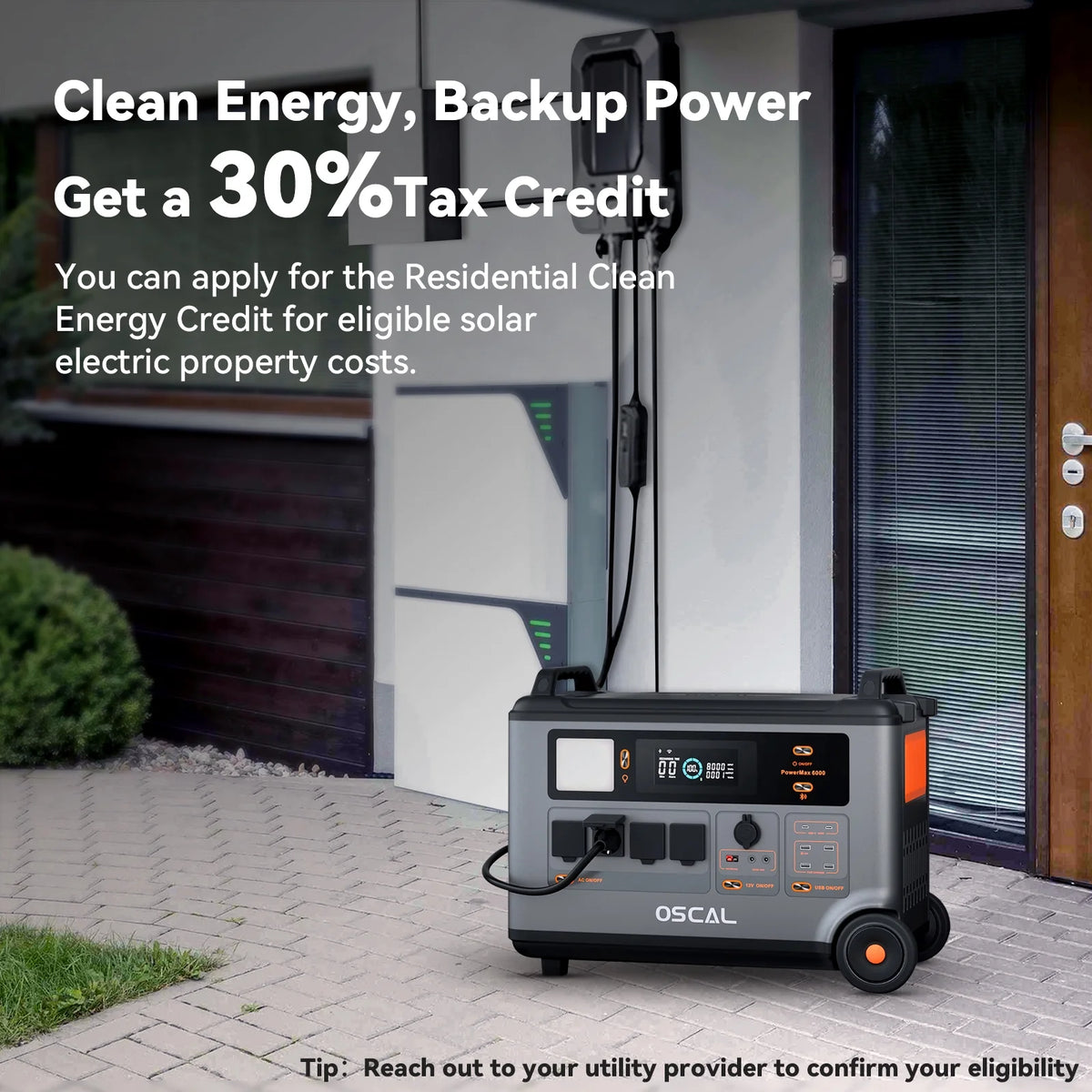 Portable Power Station 6000W with 3X200W Solar Panel, 3600Wh Lifep04 Solar Generator for Home Use, Outdoor Camping, Powermax 6000