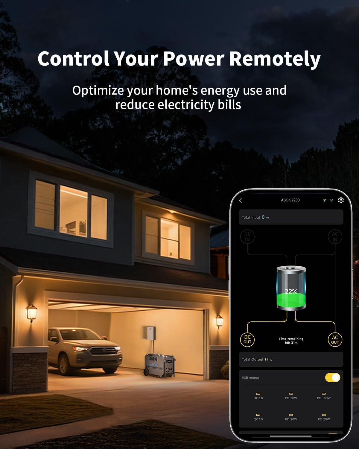 Ark7200 Portable Power Station, 7200W AC, 9792Wh Lifepo4 Battery