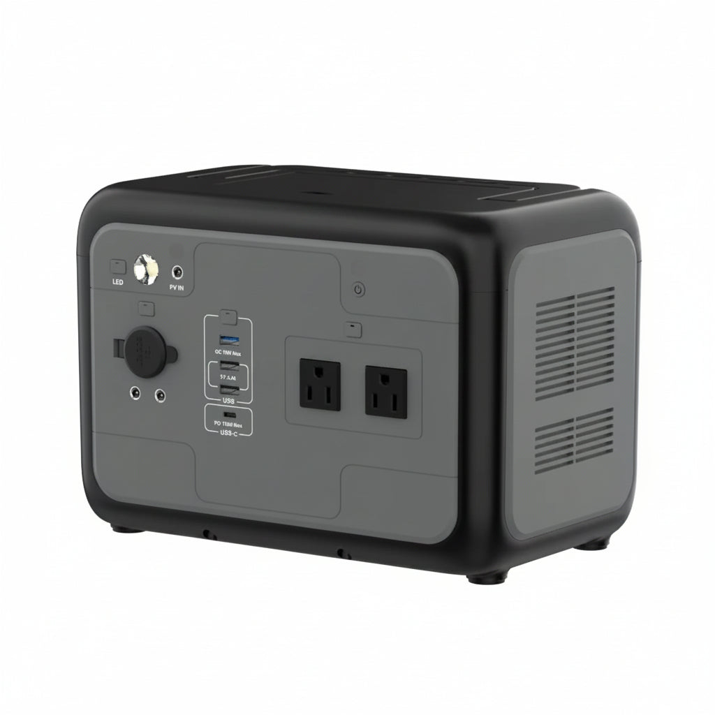 1800W Solar Generator Lifepo4 Battery Home Outdoor Emergency Portable Power Station with Wireless Charging