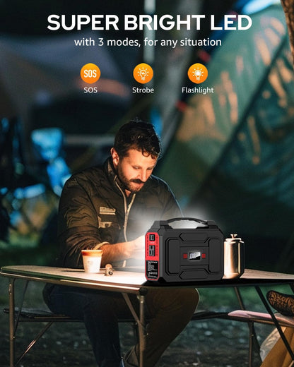 Solar Powered Generator, 100W Portable Power Station with Solar Panels 40W