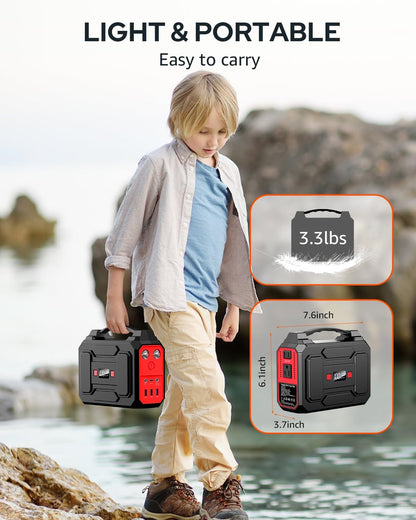 Solar Powered Generator, 100W Portable Power Station with Solar Panels 40W